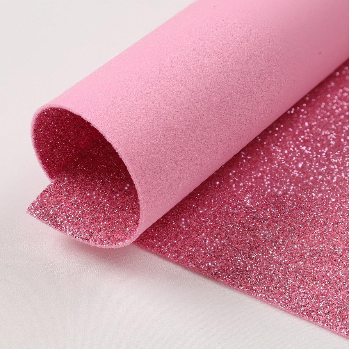 Fogli Gomma Crepla Glitter 14 colori spessore 1,6mm - Misura 33x25cm - Rosa  
