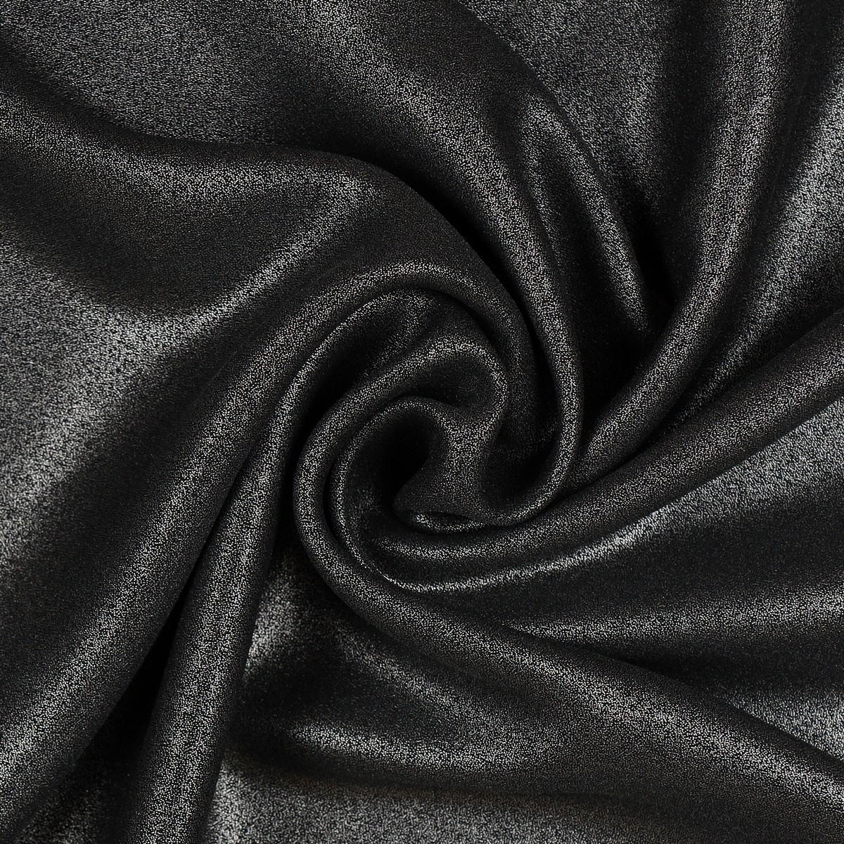 Tessuto Chiffon Glitter - Colore Nero - Glitter Argento - Mezzo