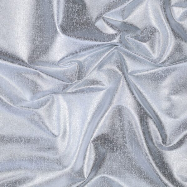 Gabardine Cotone Stampato Bianco Placcato Coprente Argento MondoTessuti