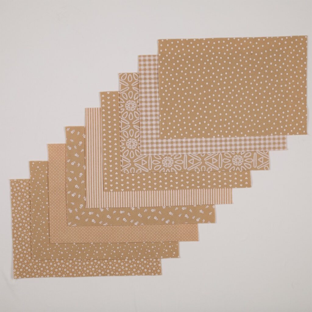 Pacco Assortito Pannolenci Stampato Fantasia 9 Fantasie Assortite beige palomino