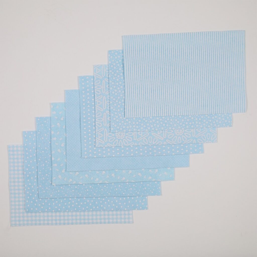 Pacco Assortito Pannolenci Stampato Fantasia 9 Fantasie Assortite Celeste Baby