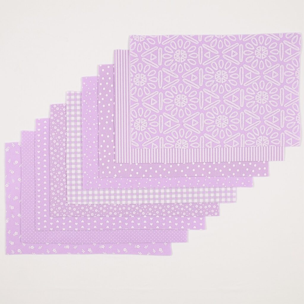 Pacco Assortito Pannolenci Stampato Fantasia 9 Fantasie Assortite Lilla