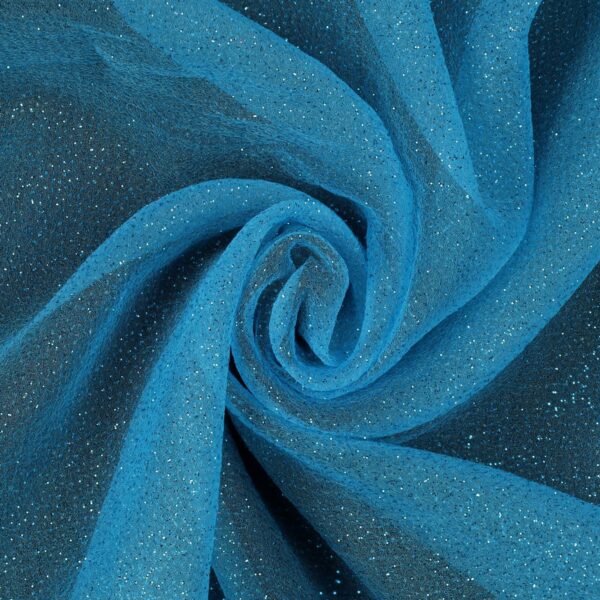 Tessuto Organza Glitter - Turchese Glitter Turchese - Mezzo Metro