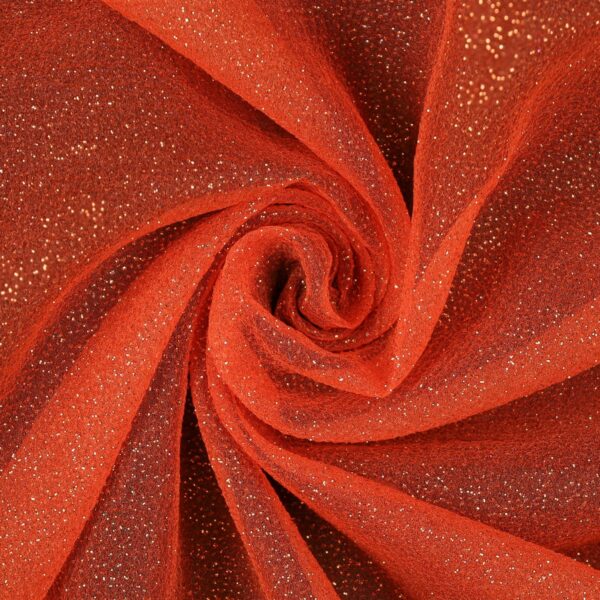 Tessuto Organza Glitter - Arancio Glitter Arancio - Mezzo Metro