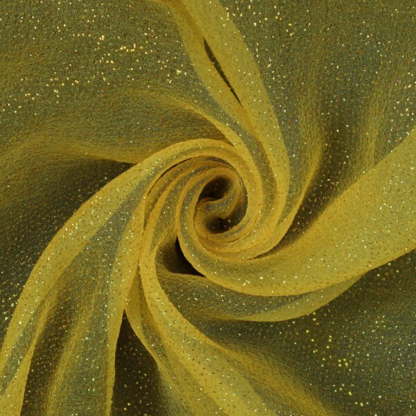 Tessuto Organza Glitter - Giallo Glitter Oro - Mezzo Metro