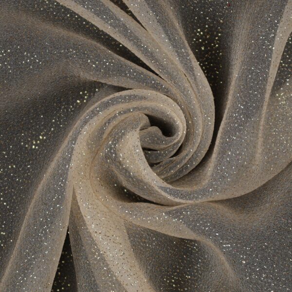 Tessuto Organza Glitter - Panna Glitter Oro - Mezzo Metro