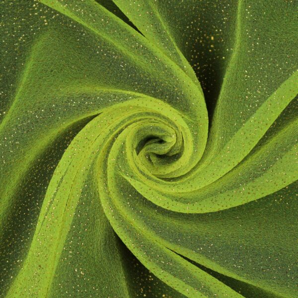 Tessuto Organza Glitter - Giallo Fluo Glitter Oro - Mezzo Metro
