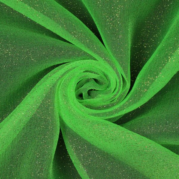 Tessuto Organza Glitter - Verde Fluo Glitter Verde - Mezzo Metro