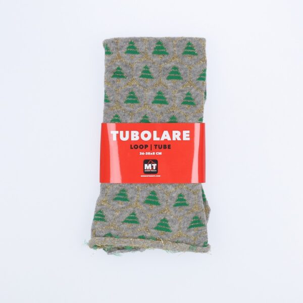 Tubolare Elasticizzato In Maglia - Alberello Glitter 8cm Grigio Chiaro