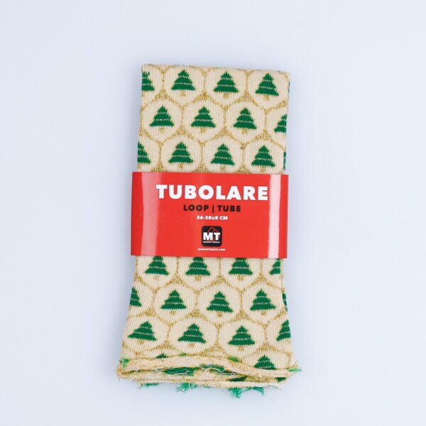 Tubolare Elasticizzato In Maglia - Alberello Glitter 8cm Panna