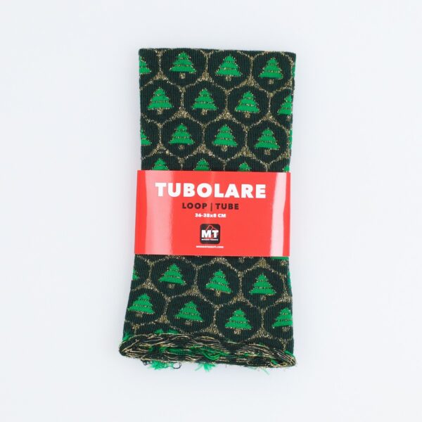 Tubolare Elasticizzato In Maglia - Alberello Glitter 8cm Verde Inglese
