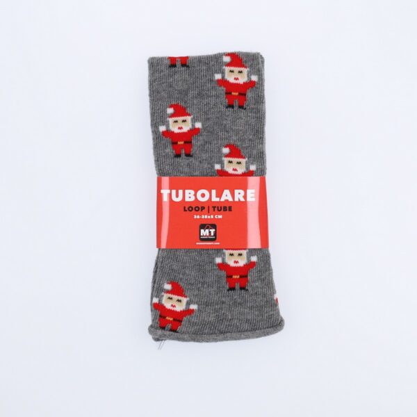 Tubolare Elasticizzato In Maglia - Babbo Natale 5cm Grigio Scuro