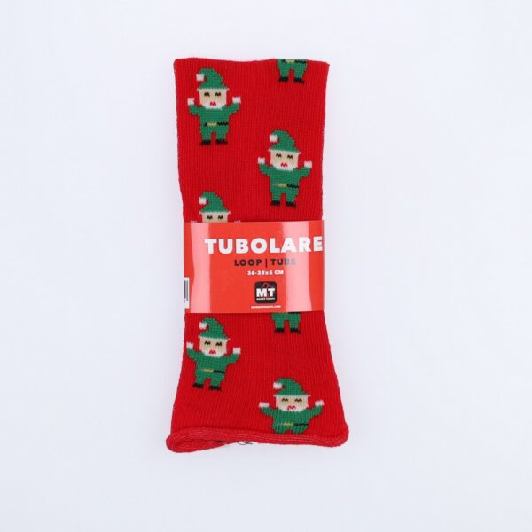 Tubolare Elasticizzato In Maglia - Babbo Natale 5cm Rosso
