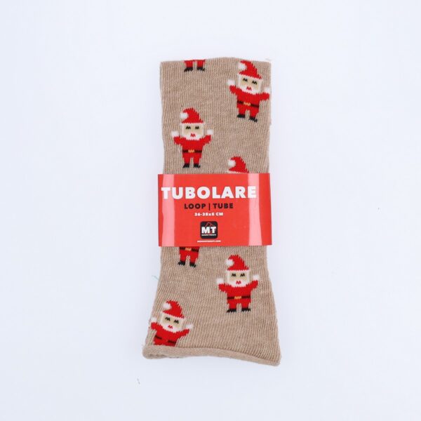 Tubolare Elasticizzato In Maglia - Babbo Natale 5cm Tortora