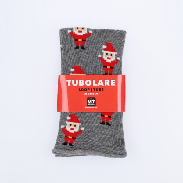Tubolare Elasticizzato In Maglia - Babbo Natale 8cm Grigio Scuro