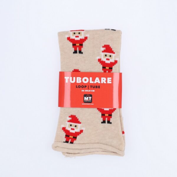 Tubolare Elasticizzato In Maglia - Babbo Natale 8cm Panna