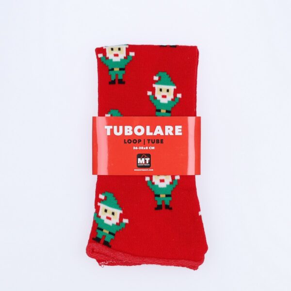 Tubolare Elasticizzato In Maglia - Babbo Natale 8cm Rosso