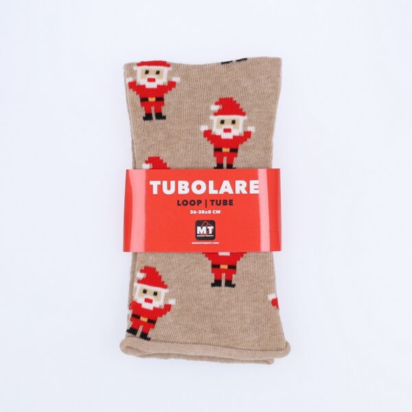 Tubolare Elasticizzato In Maglia - Babbo Natale 8cm Tortora