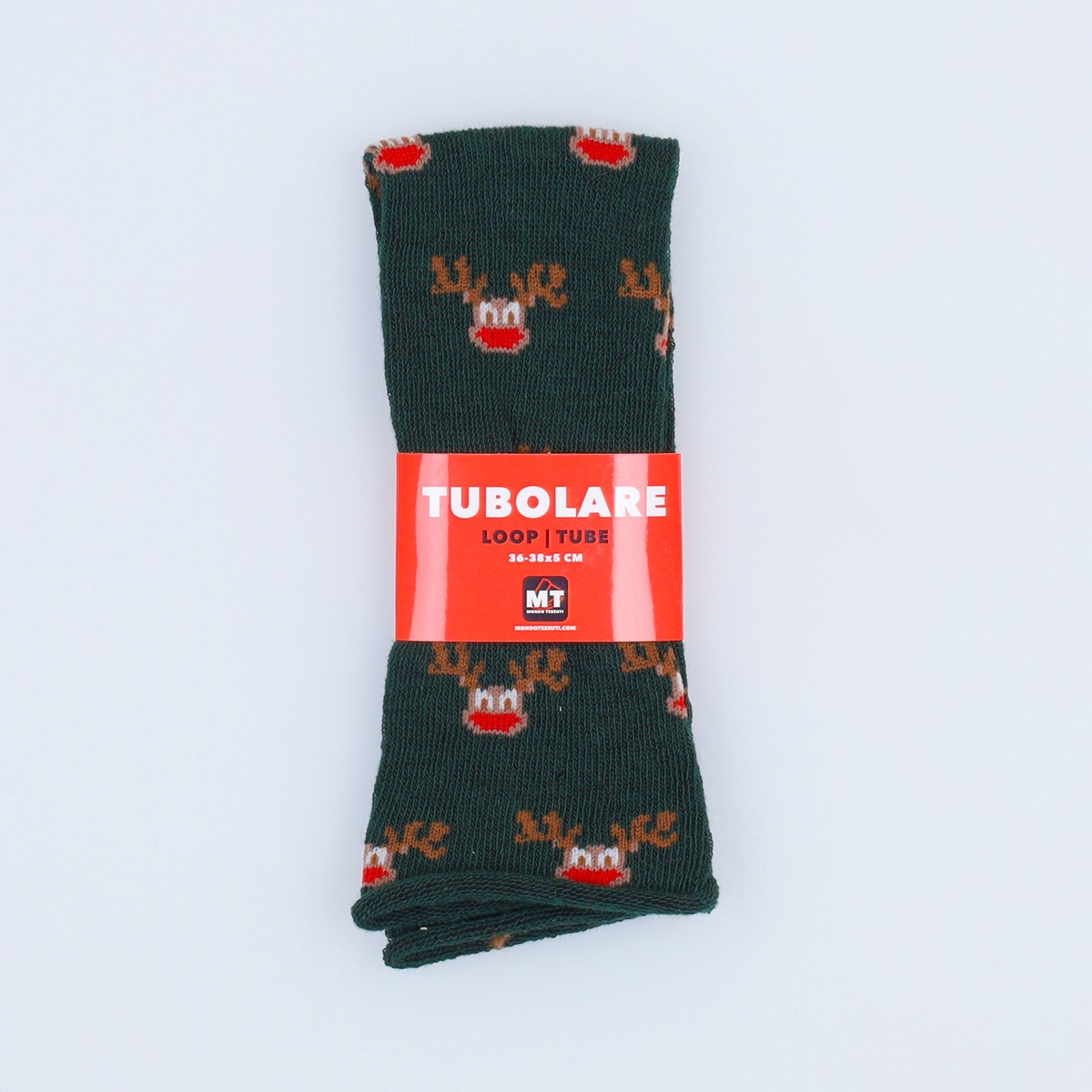 Tubolare Elasticizzato In Maglia - Renna 5cm Verde Inglese