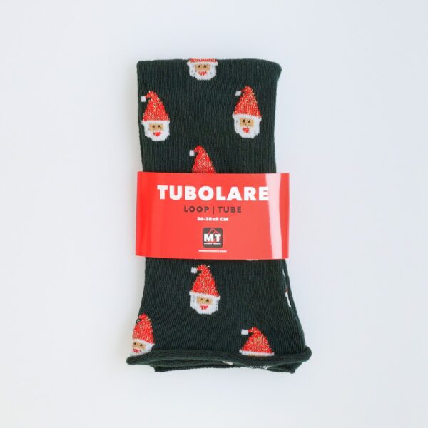 Tubolare Elasticizzato In Maglia - Babbo Natale Cappello Glitter 8cm Verde Inglese