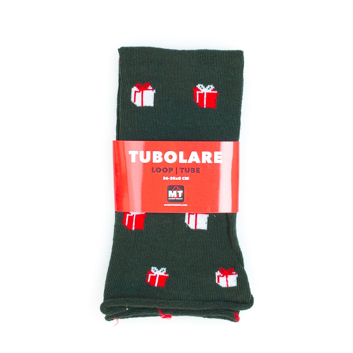 Tubolare Elasticizzato In Maglia - Pacco Regalo 8cm Verde Inglese