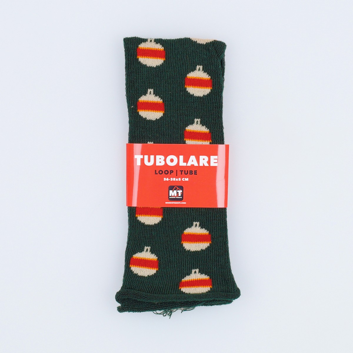 Tubolare Elasticizzato In Maglia - Pallina Di Natale 5cm Verde Inglese