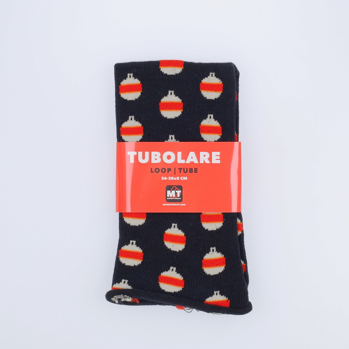 Tubolare Elasticizzato In Maglia - Pallina Di Natale 8cm Blu Navy