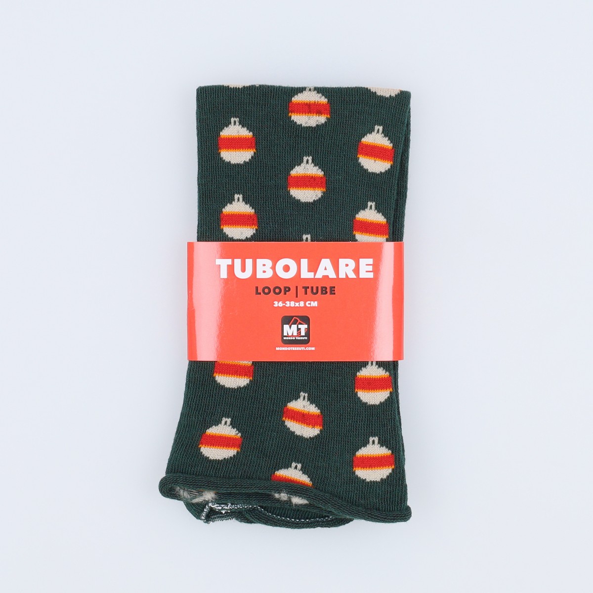 Tubolare Elasticizzato In Maglia - Pallina Di Natale 8cm Verde Inglese