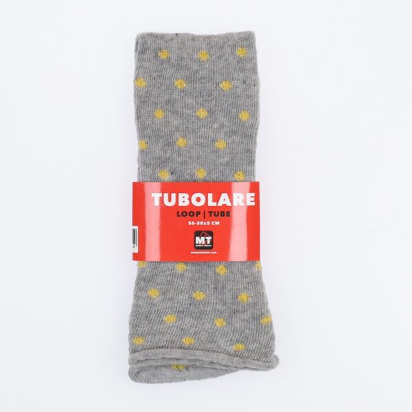 Tubolare Elasticizzato In Maglia - Pois Oro 5cm Grigio Chiaro