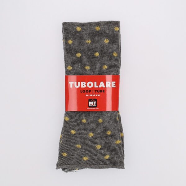 Tubolare Elasticizzato In Maglia - Pois Oro 5cm Grigio Scuro