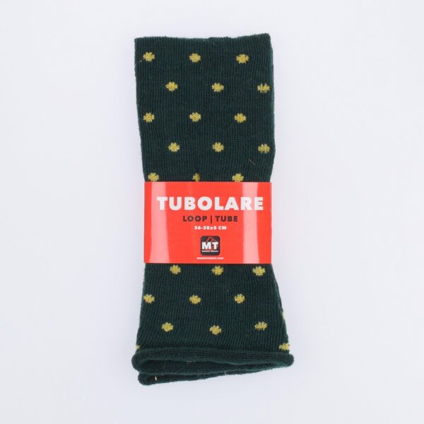 Tubolare Elasticizzato In Maglia - Pois Oro 5cm Verde Inglese