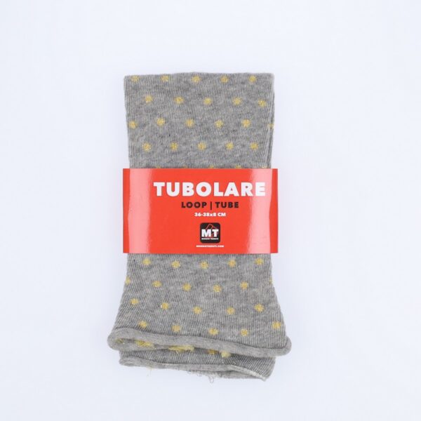 Tubolare Elasticizzato In Maglia - Pois Oro 8cm Grigio Chiaro