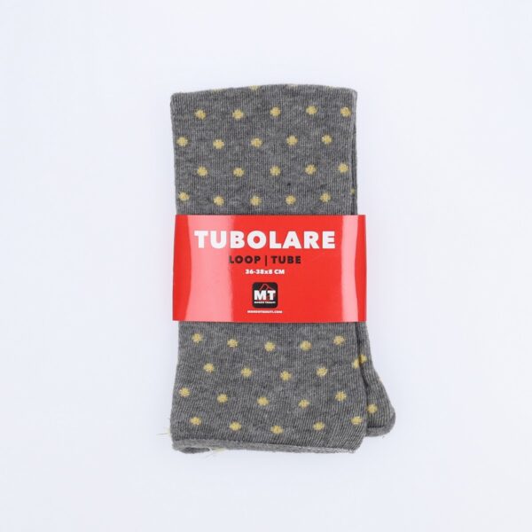 Tubolare Elasticizzato In Maglia - Pois Oro 8cm Grigio Scuro