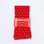 Tubolare Elasticizzato In Maglia - Pois Oro 8cm Rosso