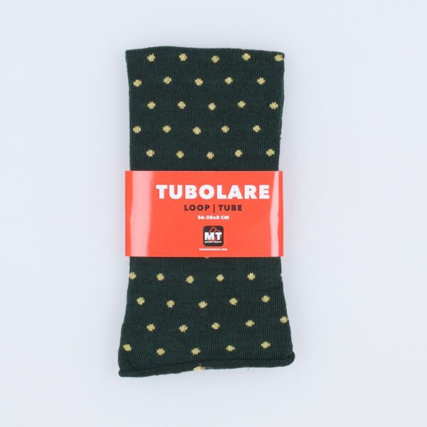 Tubolare Elasticizzato In Maglia - Pois Oro 8cm Verde Inglese