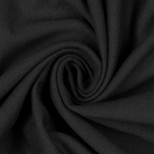 Tessuto Felpa Garzata - Nero - Mezzo Metro