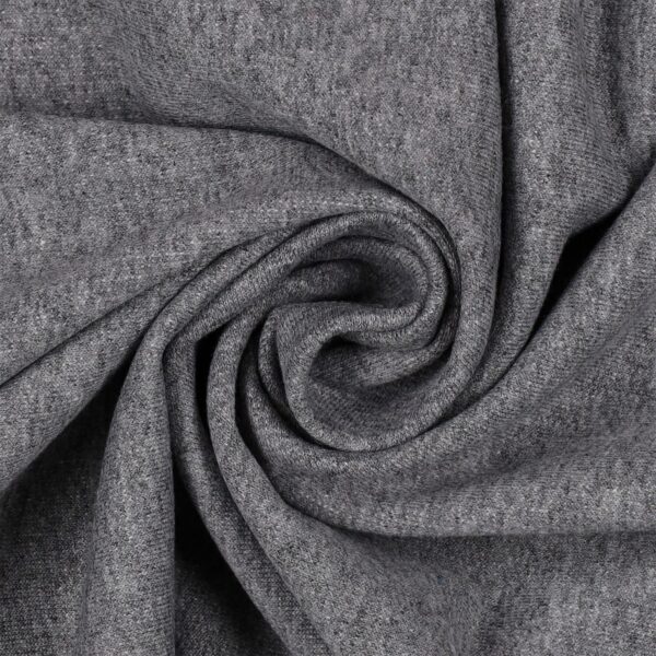 Tessuto Felpa Garzata - Grigio Medio Melange - Mezzo Metro