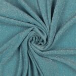 Tessuto Madrid Maglina con Lurex Jersey Bi-Elastica - Fondo Cielo-Lurex Argento