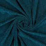 Tessuto Madrid Maglina con Lurex Jersey Bi-Elastica - Fondo Nero-Lurex Turchese