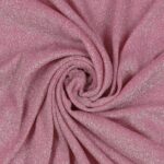 Tessuto Madrid Maglina con Lurex Jersey Bi-Elastica - Fondo Rosa - Lurex Argento