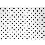 Tessuto Raso Stampato Fantasia - Pois Grande Nero fondo Bianco