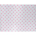 Tessuto Raso Stampato Fantasia - Pois Grande Rosa fondo Bianco