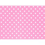 Tessuto Raso Stampato Fantasia - Pois Grande Bianco fondo Rosa