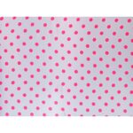 Tessuto Raso Stampato Fantasia - Pois Grande Fucsia fondo Bianco