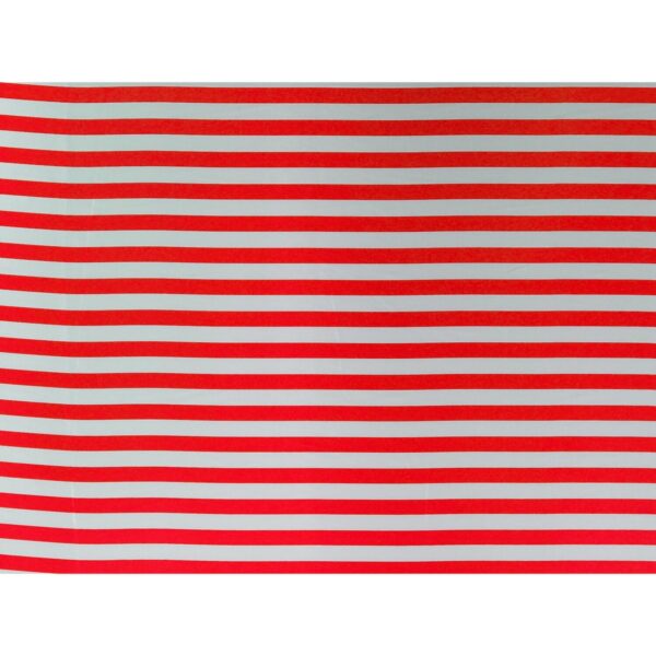 Tessuto Raso Stampato Fantasia - Rigato Rosso fondo Bianco