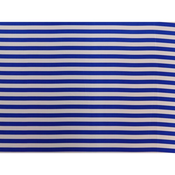 Tessuto Raso Stampato Fantasia - Rigato Royal fondo Bianco