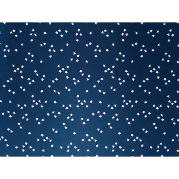 Tessuto Raso Stampato Fantasia - Stelline Bianche fondo Blu