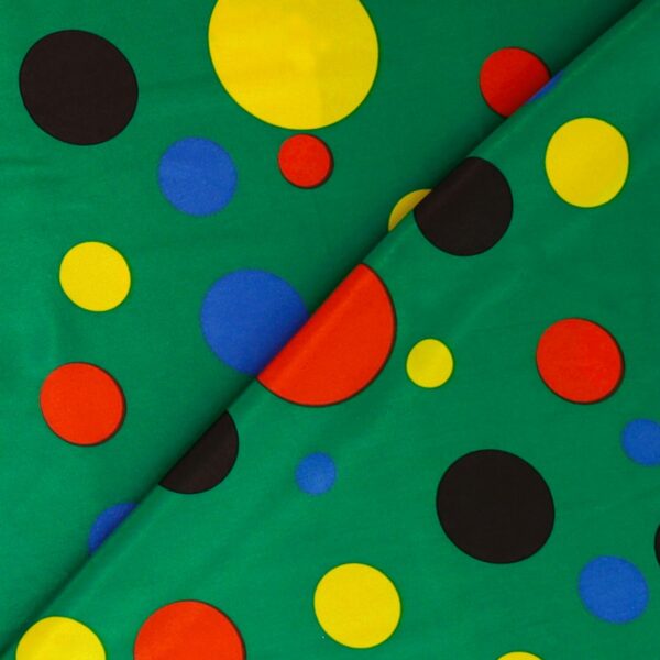 Tessuto Raso Stampato Fantasia - Pagliaccio Verde