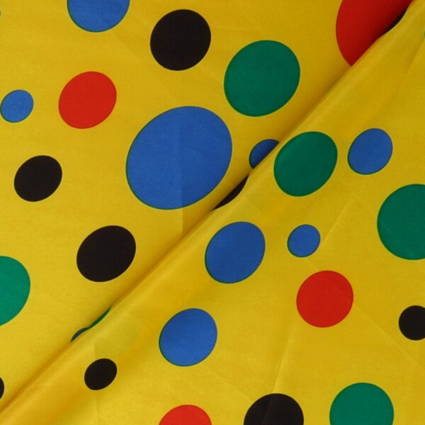 Tessuto Raso Stampato Fantasia - Pagliaccio Giallo