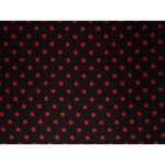 Tessuto Raso Stampato Fantasia - Pois Grande Rosso fondo Nero